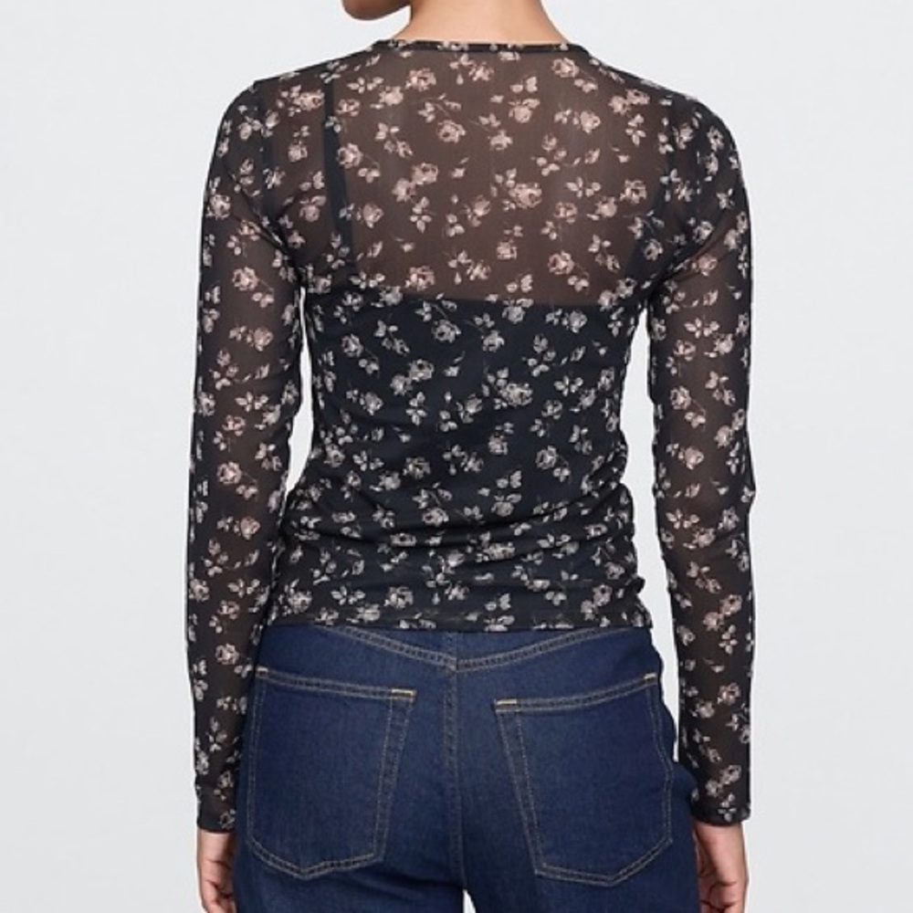 Gap Floral Sheer Long Sleeve Top